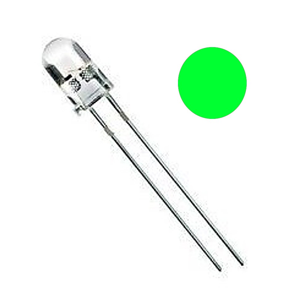 led 5mm alta luminosità VERDE