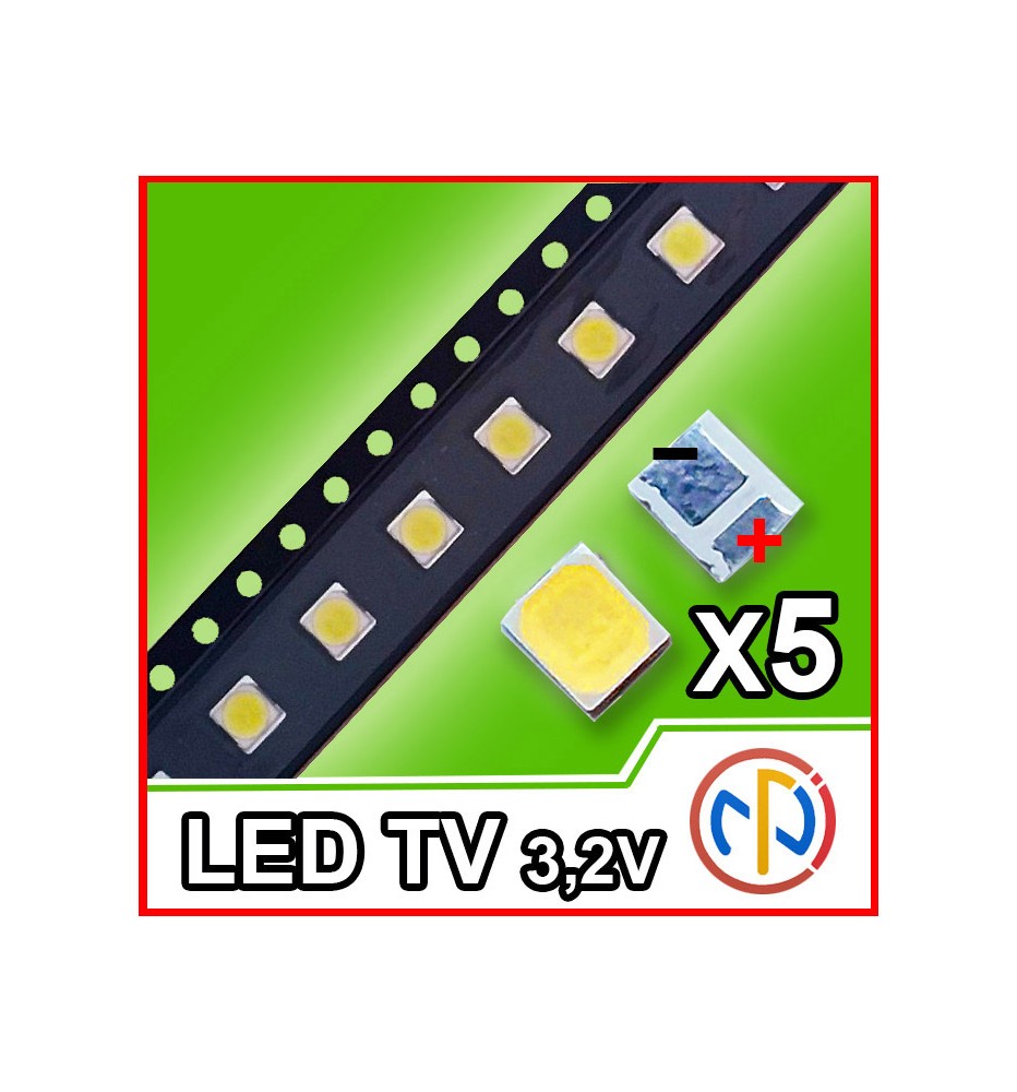 led retroiiluminazione Tv 1w 3V(negativo su piazzola GRANDE)