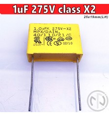 Condensatore polipropilene 1Uf class X2 2mm 274VAC