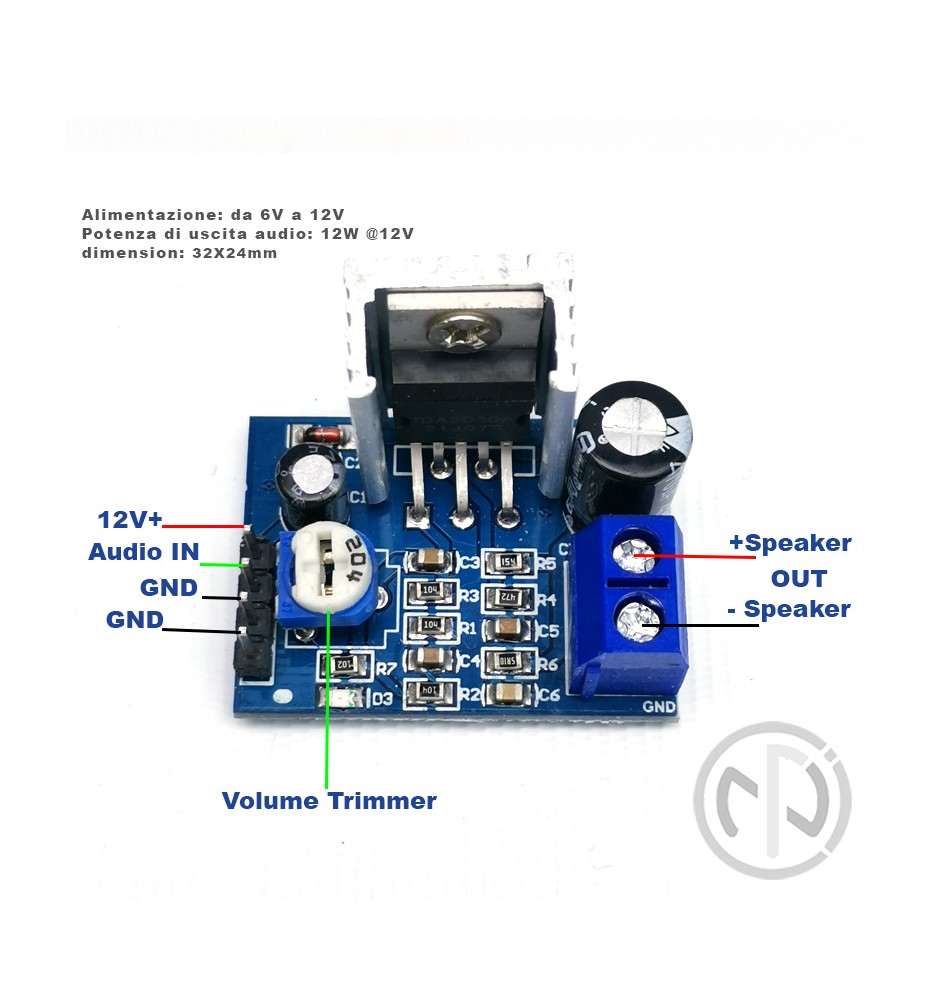 modulo tda2030 amplificatore mono 18W