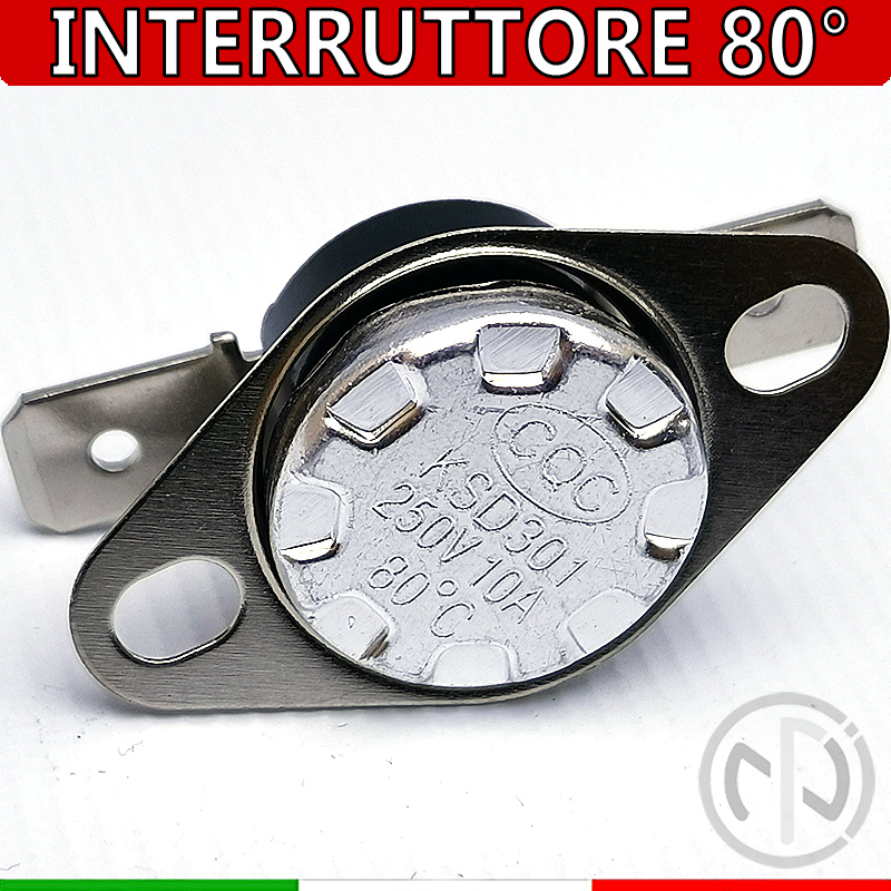 Interruttore Termico KSD301 20°C Normalmente Chiuso – 250V 10A, Termostato Sensore Per Elettronica